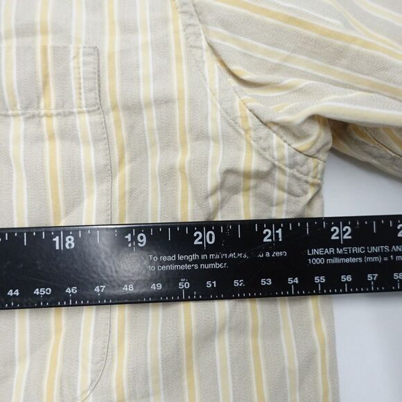 IZOD Shirt Men's Medium Yellow Striped 100% Cotton Long Sleeve Classic Button-Up - Picture 4 of 7